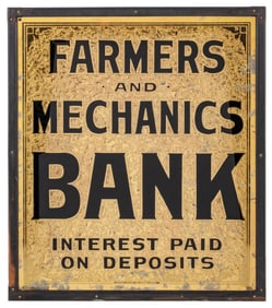 FARMERS AND MECHANICS BANK REVERSE GLASS