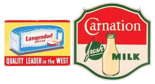 PAIR OF TIN ADVERTISING SIGNS