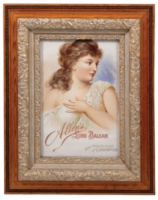 ALLEN'S SUNG BALSAL ADVERTISING FRAMED WITH BEAUTIFUL WOMAN