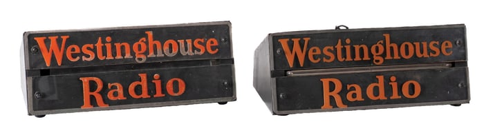 PAIR OF WESTINGHOUSE RADIO LIGHT-UP SIGNS