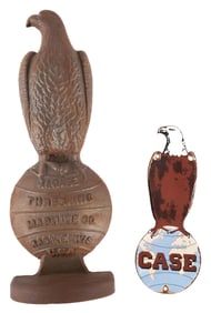 PAIR OF "CASE" BRAND EAGLE ADVERTISEMENTS