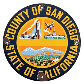 CITY OF SAN DIEGO MUNICIPAL PORCELAIN SIGN