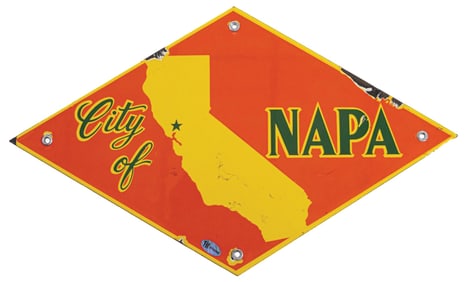 CITY OF NAPA CALIFORNIA MUNICIPAL PORCELAIN SIGN
