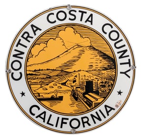 CONTRA COSTA COUNTY CALIFORNIA PORCELAIN MUNICIPAL SIGN