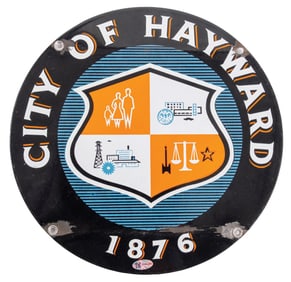 CITY OF HANDFORD CALIFORNIA MUNICIPAL PORCELAIN SIGN