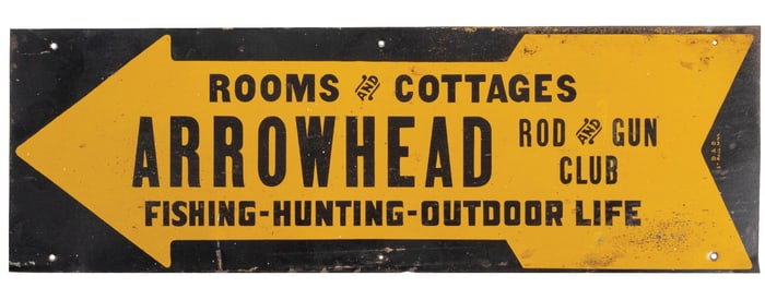 ARROWHEAD ROD & GUN CLUB TIN SIGN