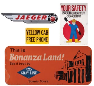 COLLECTION OF 4 ASSORTED ADVERTISING SIGNS