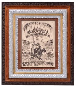 POW-WOW GATHERING OF THE TRIBES ADVERTISING IN WOODEN FRAME