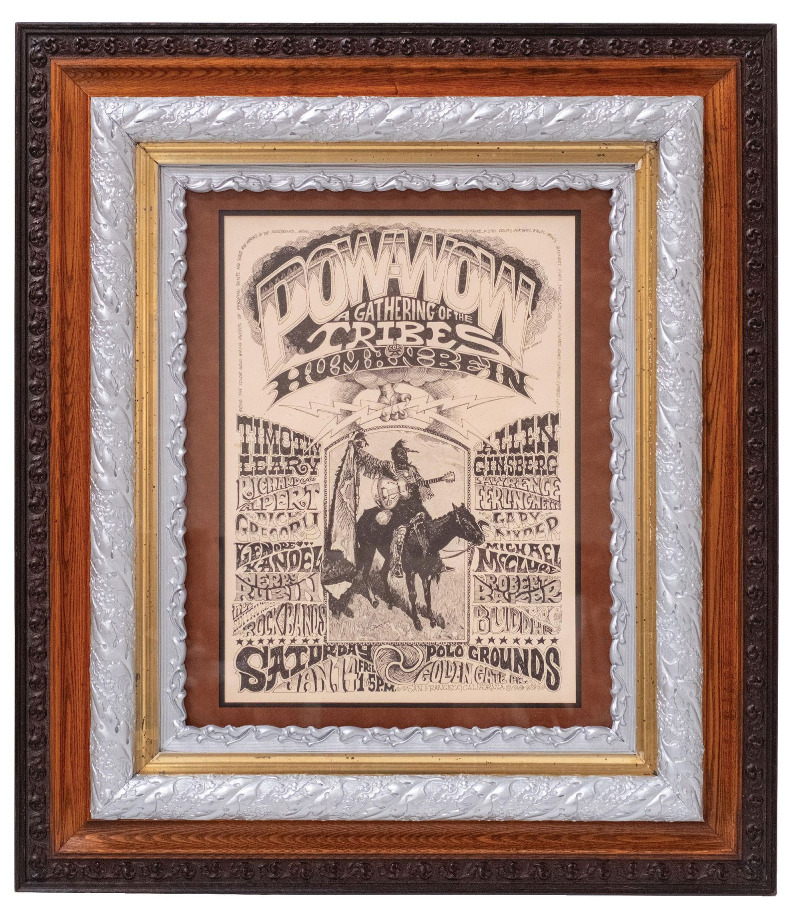 POW-WOW GATHERING OF THE TRIBES ADVERTISING IN WOODEN FRAME (1 of 2)