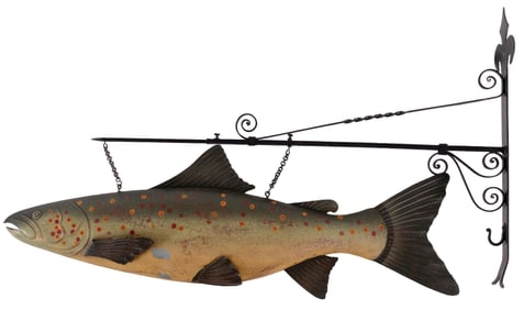 3D RESTAURANT/SPORTING GOODS STORE FISH TRADE SIGN