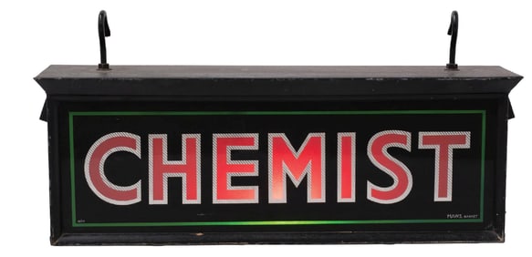 TWO-SIDED LIGHT-UP CHEMIST SIGN