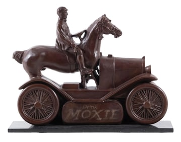 PHENOMINAL "DRINK MOXIE" BRONZE AVERTISING DISPLAY