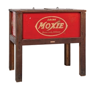 DRINK MOXIE WOODEN ICE CHEST