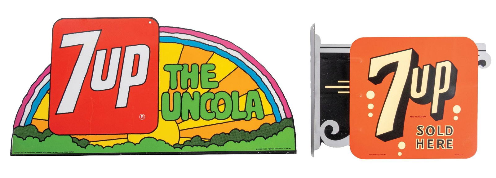 1949 Fresh Up With 7up Vertical Tin Sign