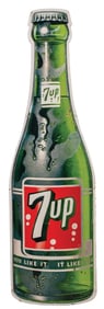 TIN DIE-CUT 7UP BOTTLE SIGN