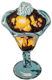 DIE-CUT TIN SODA FOUNTAIN ICE CREAM SUNDAE SIGN