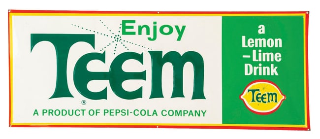ROLLED EDGE TEEM SODA POP SIGN