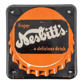 TIN NESBITTS BOTTLECAP SIGN