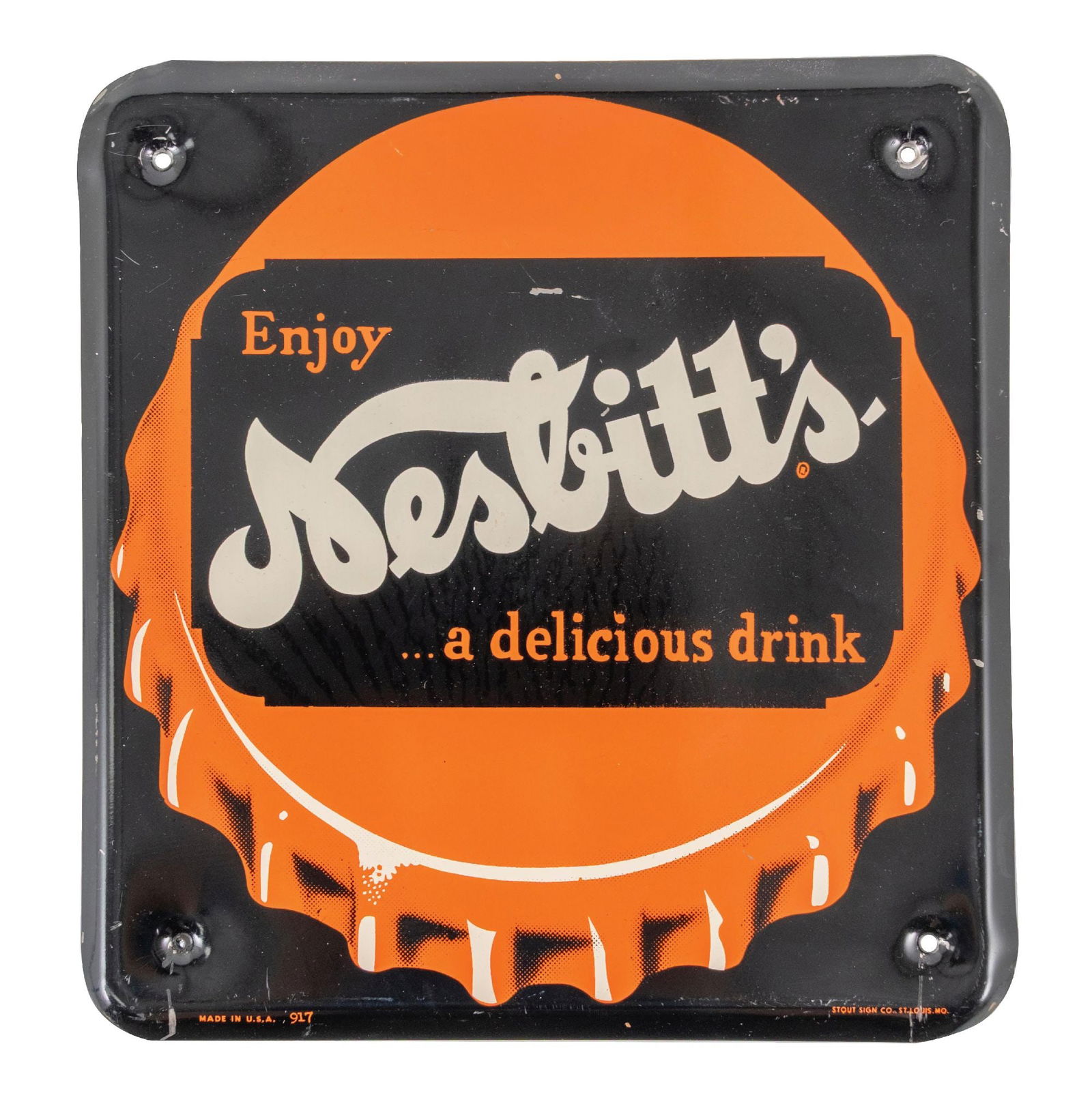 TIN NESBITTS BOTTLECAP SIGN (1 of 3)