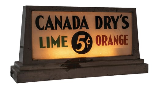 COUNTERTOP LIGHT-UP SIGN FOR CANADA DRY'S LIME & ORANGE SODA