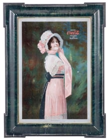 COCA-COLA SELF-FRAMED TIN BETTY SIGN