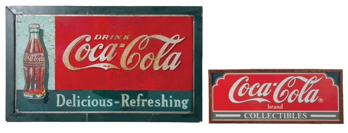 PAIR OF COCA-COLA ADVERTISING SIGNS