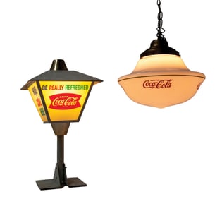 PAIR OF COCA-COLA LAMPS