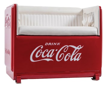 RESTORED COCA COLA COOLER COUCH/LOVESEAT
