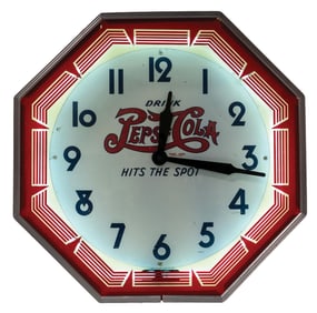 PEPSI-COLA NEON CLOCK