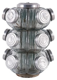 ROTATING DISPLAY RACK WITH 15 CANDY JARS WITH LIDS