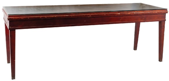 WOODEN GLASS DISPLAY CASE WITH ADVERTISING MEMORBILIA