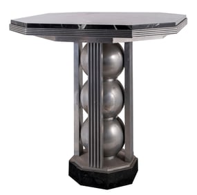 PHENOMENAL MID-CENTURY ART DECO INDUSTRIAL-STYLE CAFE TABLE