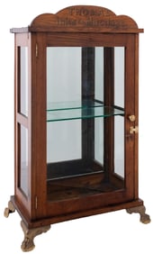 THOMAS INKS AND MUCILAGE MIRRORED WOODEN COUNTERTOP CABINET