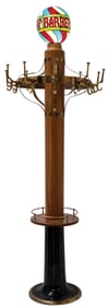 KOKEN BARBER SHOP SUPPLY COMPANY COAT RACK WITH GLOBE