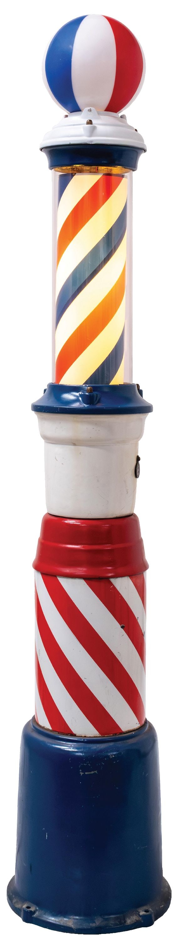 BEARDSLEY MFG. CO. FLOOR MOUNTED BARBER POLE (1 of 2)