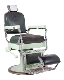 ORIGINAL GREEN KOKEN BARBER CHAIR