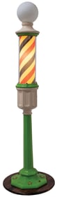 PEDESTAL DECO LIGHT UP BARBER POLE TRADE SIGN