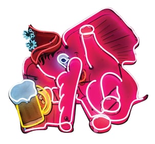 PORCELAIN PINK ELEPHANT NEON PUB SIGN