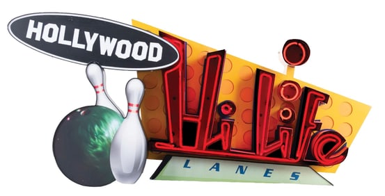 HOLLYWOOD HI LIFE BOWLING ALLEY NEON TRADE SIGN
