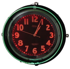 ORIGINAL TELECHRON GLO-DIAL TWO-TUBE NEON CLOCK