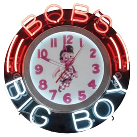 BOB'S BIG BOY NEON CLOCK