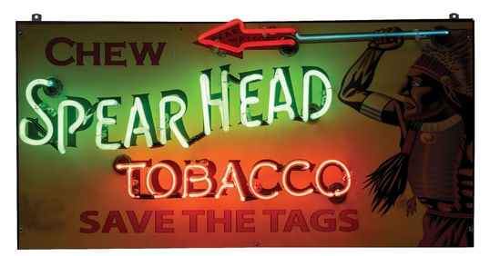SPEARHEAD TOBACCO NEON SIGN