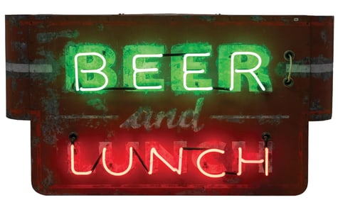 BEER AND LUNCH NEON SIGN