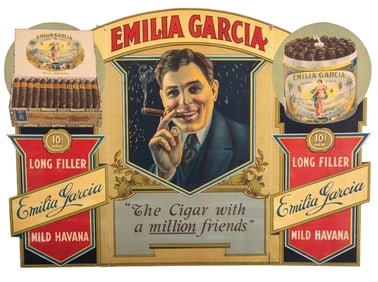 TRI-FOLD CARDBOARD STORE DISPLAY FOR EMILIA GARCIA CIGARS