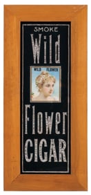 SMOKE WILD FLOWER CIGAR ON REVERSE GLASS PICTURE