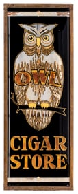 OWL CIGAR REVERSE ON GLASS