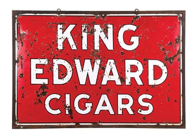 PORCELAIN KING EDWARD CIGARS ADVERTISING SIGN