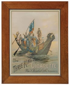 THE THREE KINGS CIGARETTE WM. J. KIMBALL AND CO. OF BOAT AT SEA WITH PEOPLE