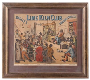 FRAMED LITHOGRAPH FOR BAGLEY'S LIME KILN CLUB SMOKING TOBACCO