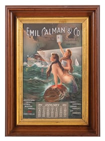 EMIL CALMAN & CO. 1914 MERMAID CALENDAR